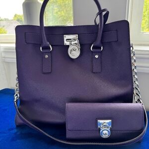 Michael Kors Purple Tote and Wallet Set